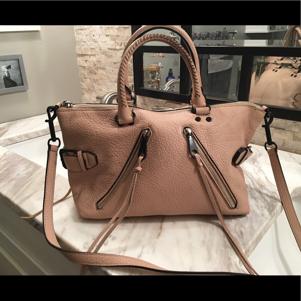 Blush pink Moto Satchel